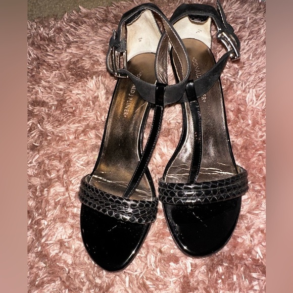 Donald J. Pliner Black snack print Strappy Women's Heels 9 party wedding - Picture 5 of 16